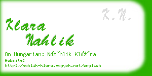 klara nahlik business card